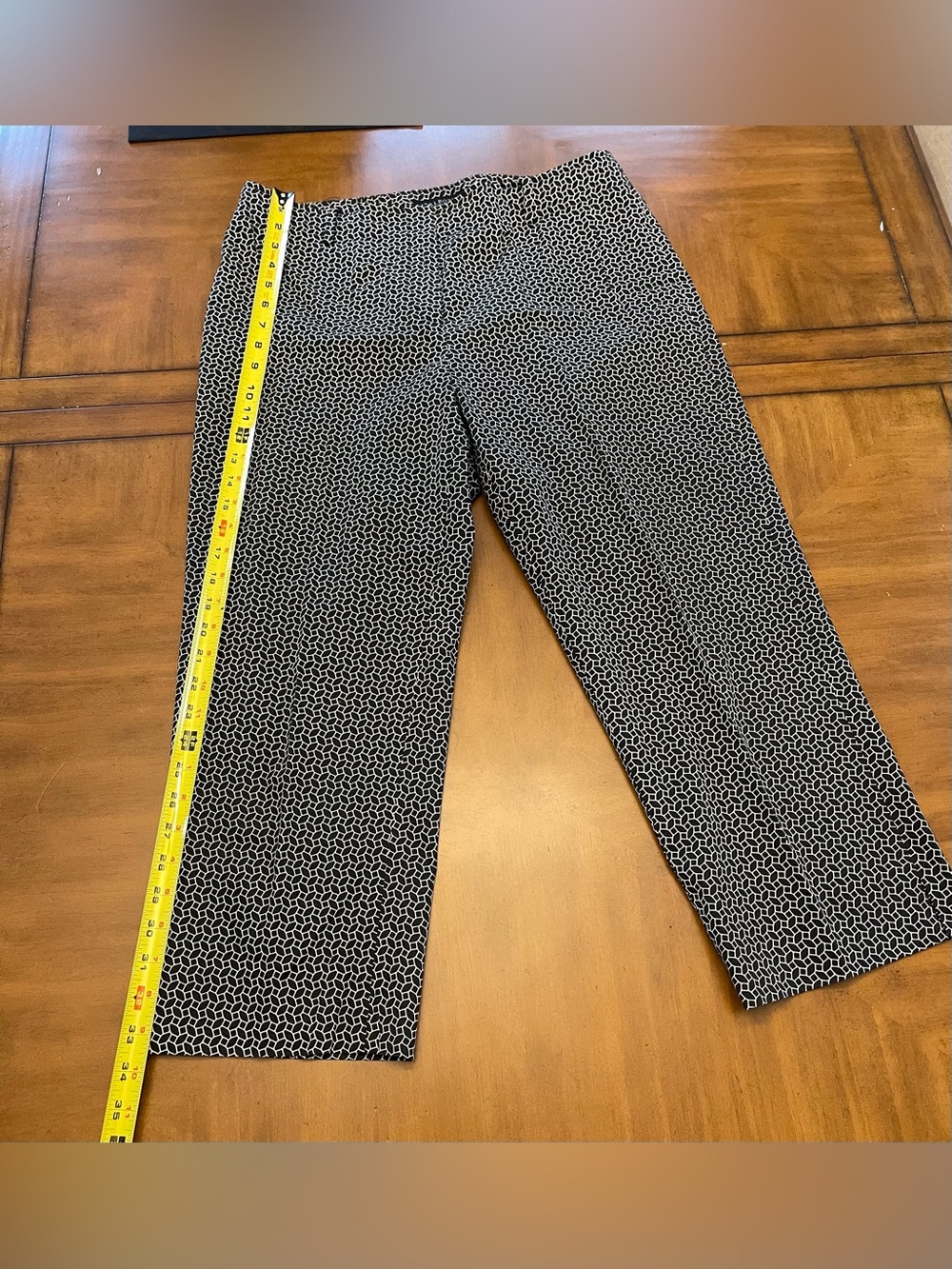 Talbots Black and White Patterned Cropped Pants